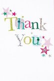 There's an inviting, gentle spirit to this thank you card, the kind of warmth that reflects Elmers End's community heart. The phrase 'Thank You' is enlivened with a parade of vibrant colors-shimmering silver, lively yellow, leafy green, and playful blue-each letter softened by the touch of dots and delicate stitch-like patterns that hint at handcrafted artistry. Stars of pink, teal, and silver sparkle journey around the words, as if celebrating a local milestone or a thoughtful gesture between friends near the tramline. The background, pure white and open, provides a tranquil space for all these joyful elements to dance without clashing, creating a mood both serene and hopeful. This card perfectly mirrors the sense of appreciation that comes with a bouquet from Elmers End Florist-cheerful yet sincere, with an underlying hint of whimsy. Holding it, you feel the gratitude come alive, much like when a surprise delivery of fresh flowers brightens a home along Croydon Road, making every recipient feel truly valued.